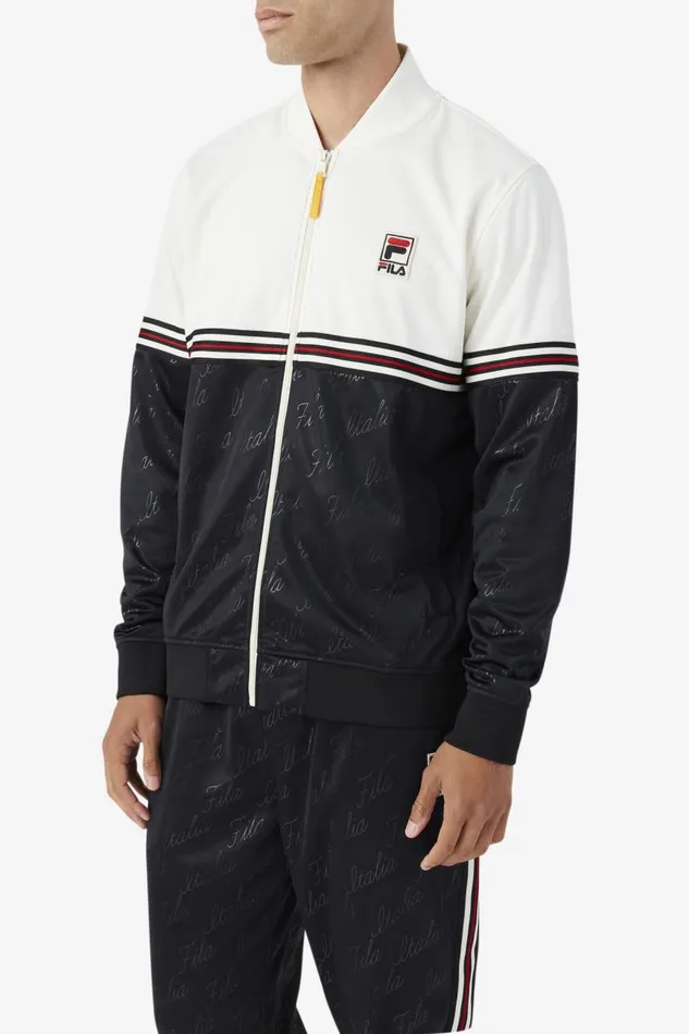 Men Fila Sweatsuits and Tracksuits Ridd Track Jacket Black Gardenia Radiant Yellow