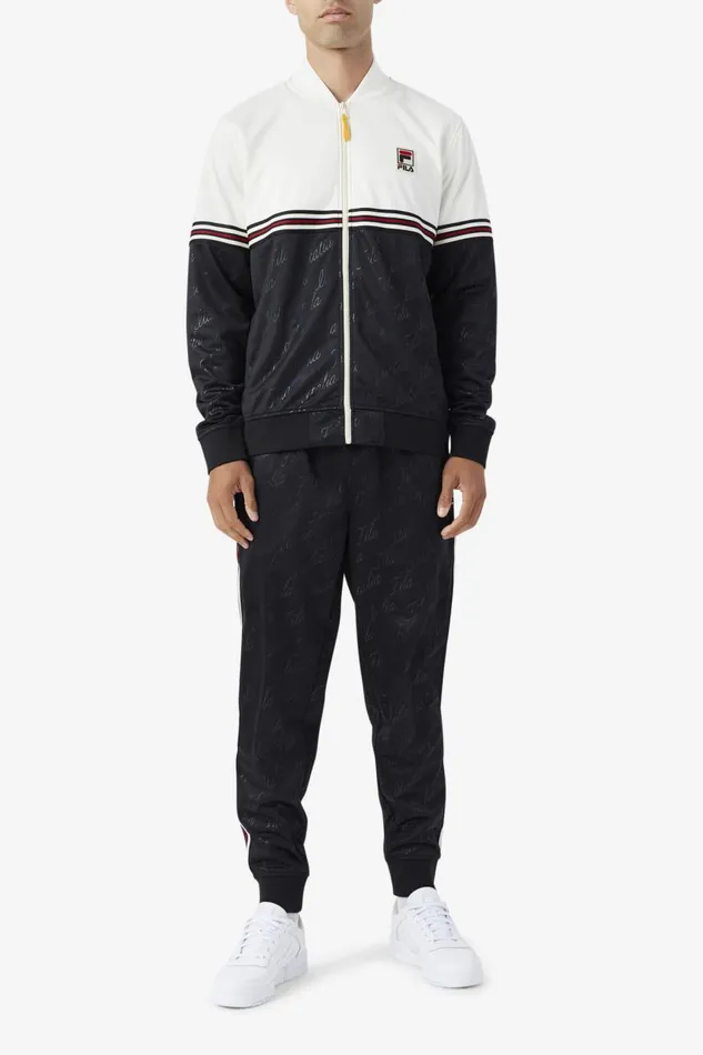 Men Fila Sweatsuits and Tracksuits Ridd Track Jacket Black Gardenia Radiant Yellow