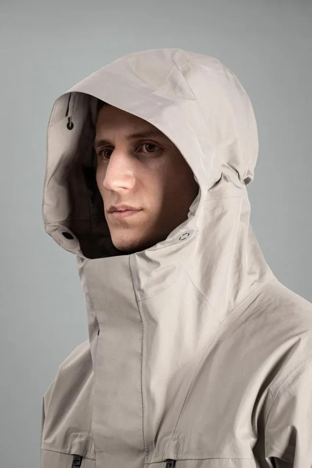 Men GoreTex 3L Hooded Parka Jacket Mid Khaki Norse Projects Outerwear