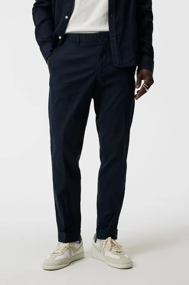 Men Grant Linen Stretch Pants JL Navy JLindeberg Trousers