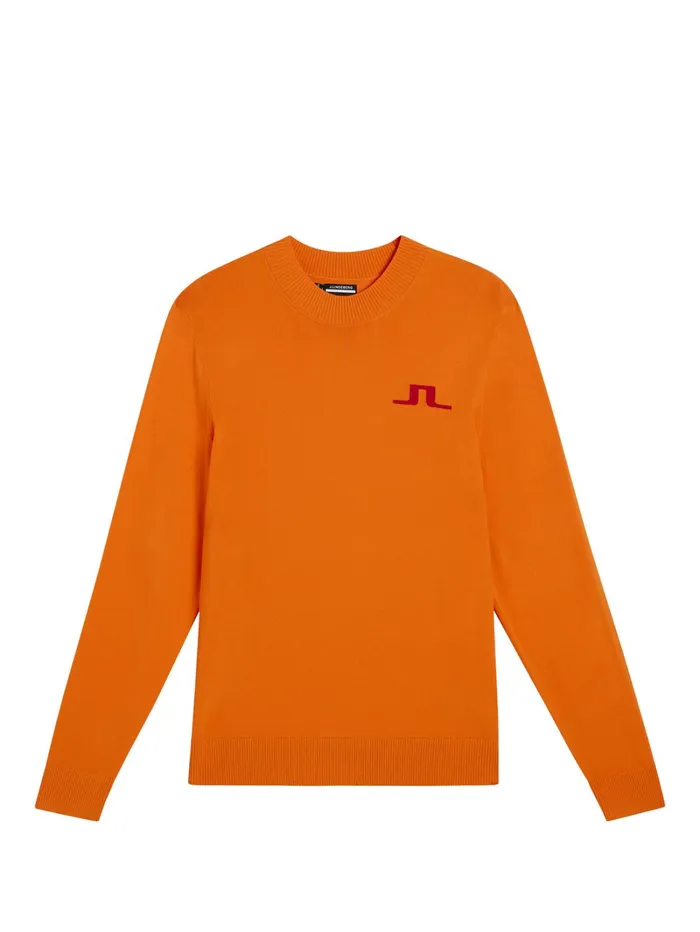 Men Gus Knitted Sweater Russet Orange JLindeberg Knitwear Men Gus Knitted Sweater Russet Orange JLindeberg Knitwear