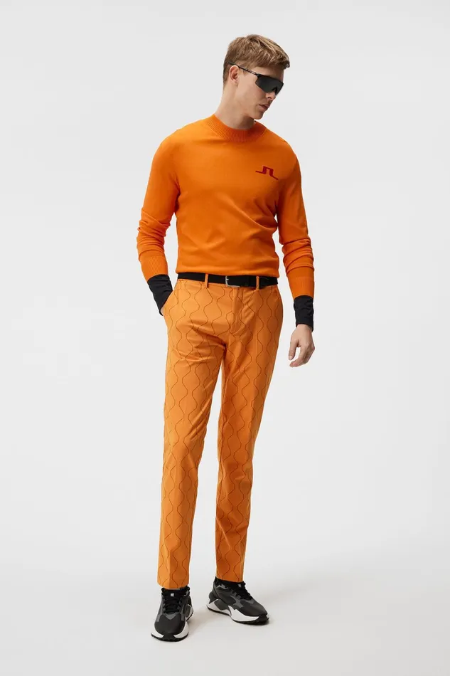 Men Gus Knitted Sweater Russet Orange JLindeberg Knitwear Men Gus Knitted Sweater Russet Orange JLindeberg Knitwear
