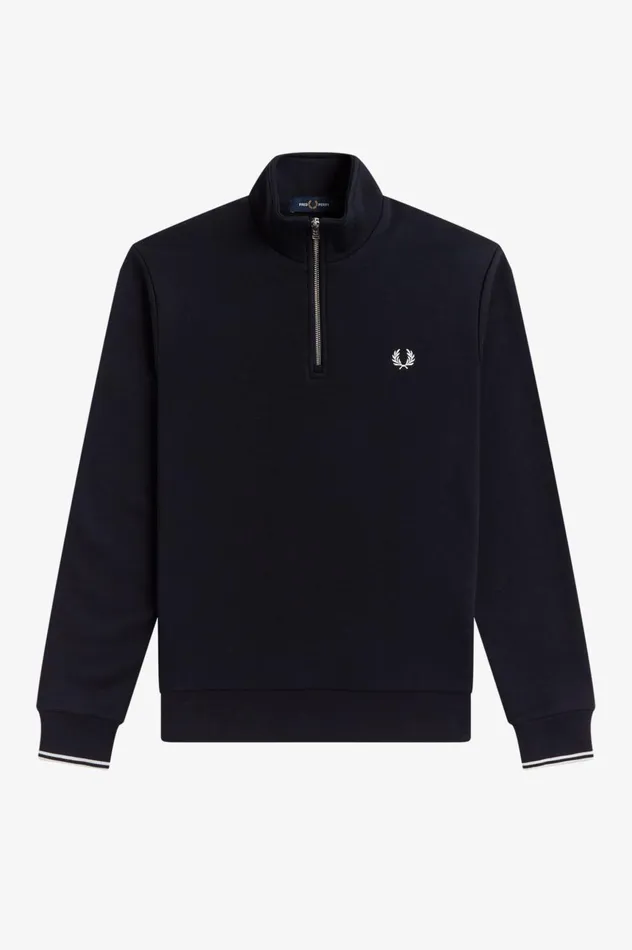 Men Half Zip Sweatshirt Navy Fred Perry Sweatshirts