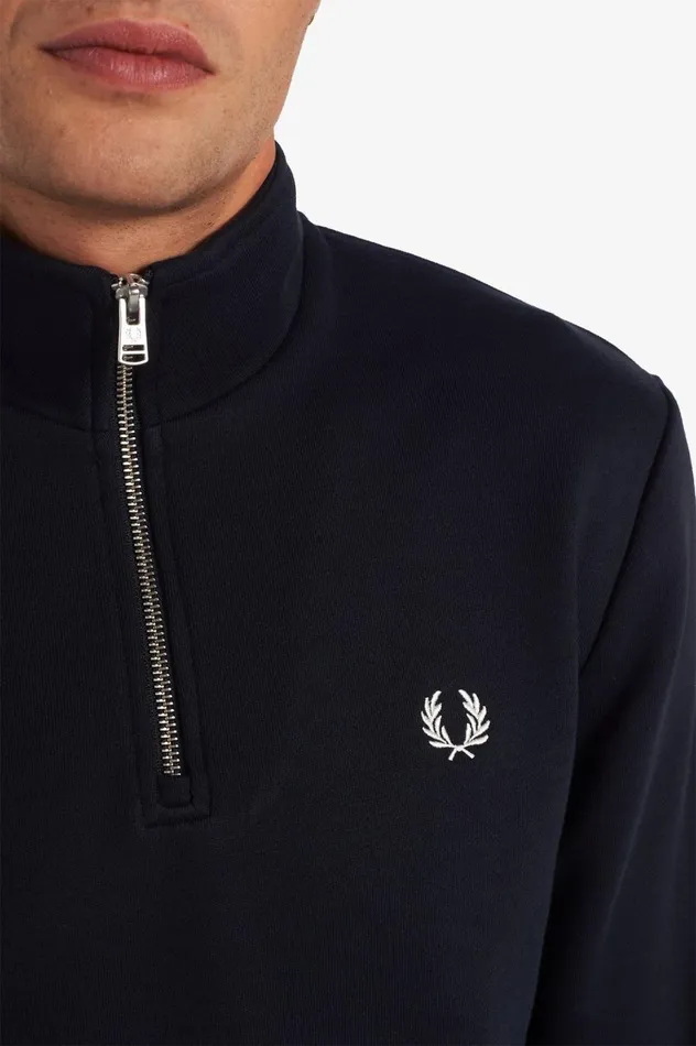 Men Half Zip Sweatshirt Navy Fred Perry Sweatshirts