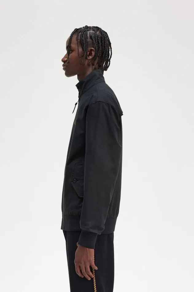 Men Harrington Jacket Black Fred Perry Coats and Jackets