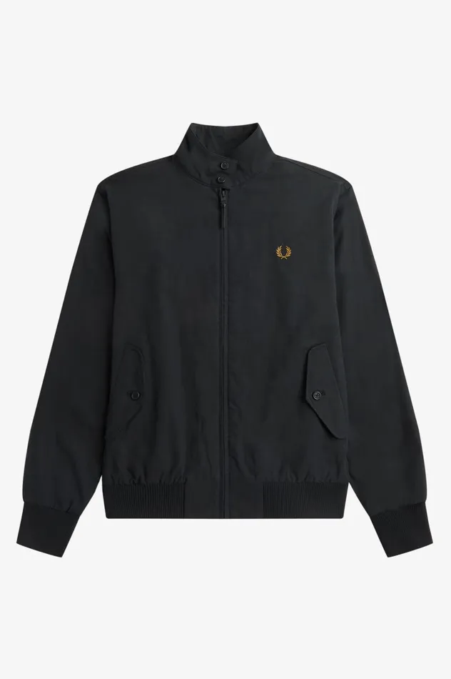 Men Harrington Jacket Black Fred Perry Coats and Jackets