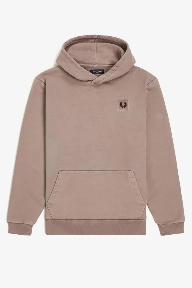 Men Heavyweight Hooded Sweatshirt Whisky Brown Fred Perry Sweatshirts