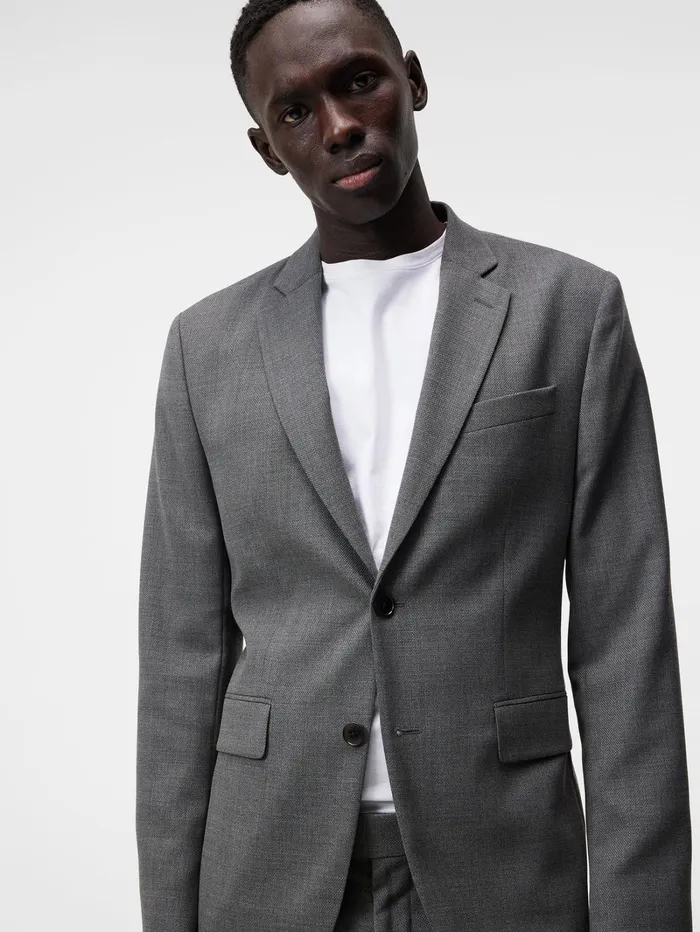 Men Hopper U Active Hopsack Blazer Grey Melange JLindeberg Blazers Men Hopper U Active Hopsack Blazer Grey Melange JLindeberg Blazers