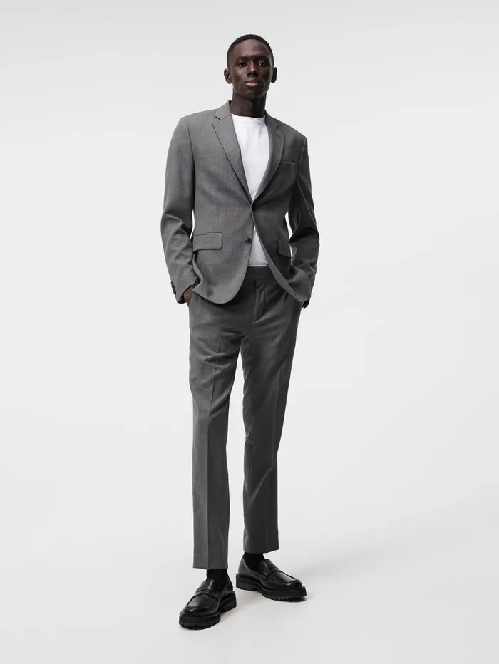 Men Hopper U Active Hopsack Blazer Grey Melange JLindeberg Blazers Men Hopper U Active Hopsack Blazer Grey Melange JLindeberg Blazers
