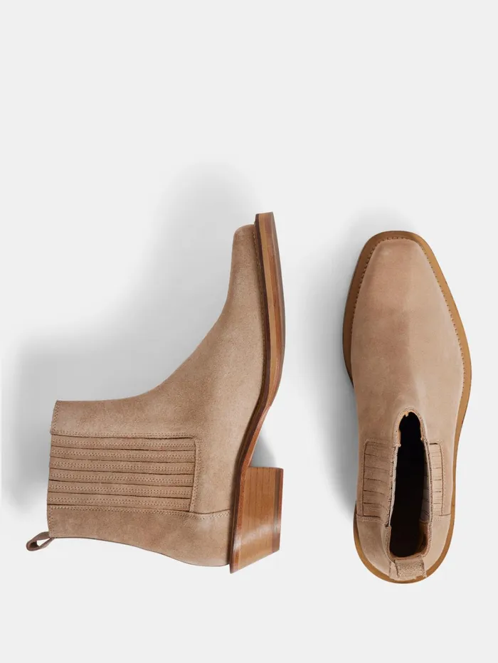 Men James Square Toe Boot Safari Beige JLindeberg Shoes