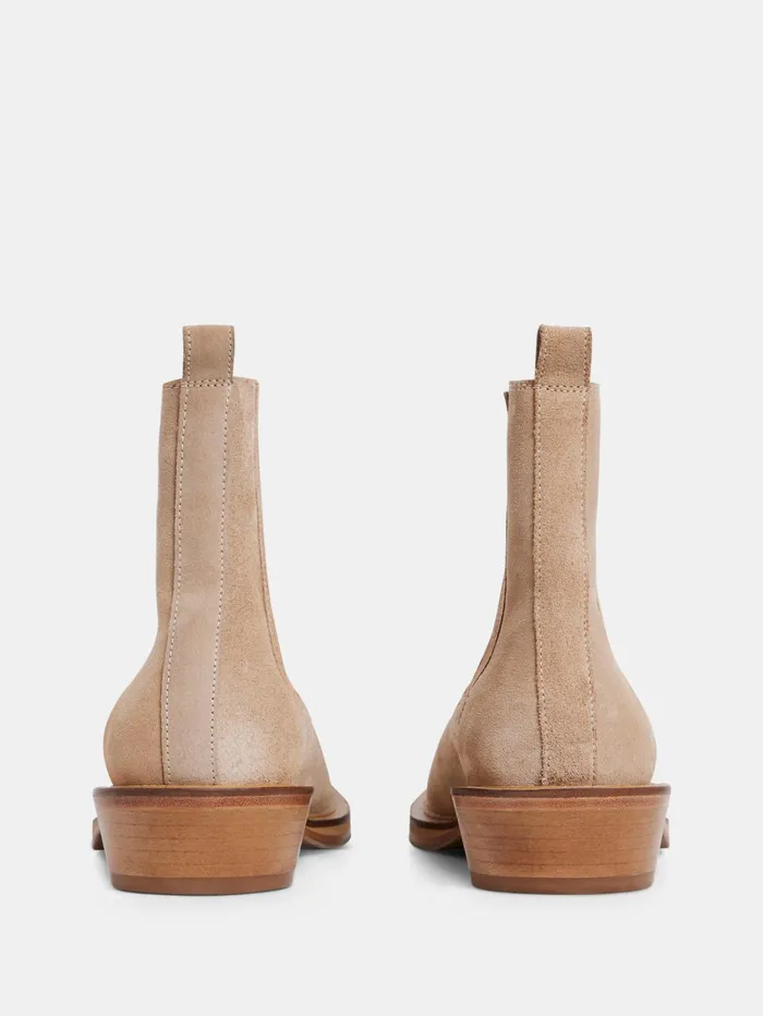 Men James Square Toe Boot Safari Beige JLindeberg Shoes Men James Square Toe Boot Safari Beige JLindeberg Shoes