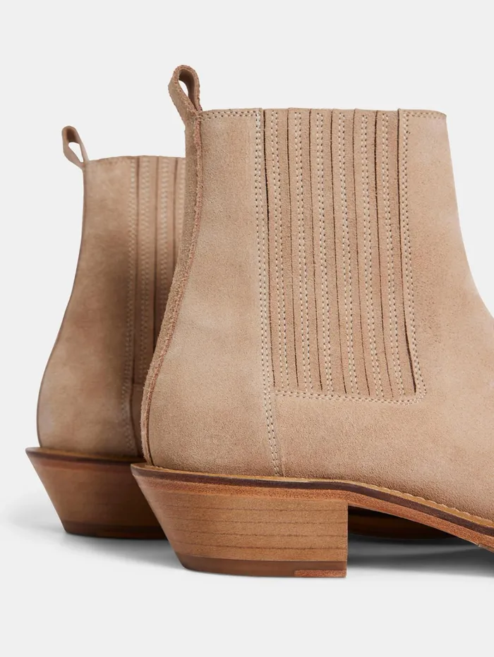 Men James Square Toe Boot Safari Beige JLindeberg Shoes Men James Square Toe Boot Safari Beige JLindeberg Shoes