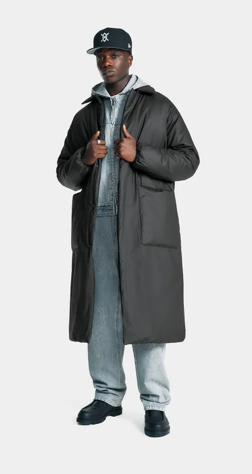 Men Jet Black Rano Puffer Coat Daily Paper Jackets Men Jet Black Rano Puffer Coat Daily Paper Jackets