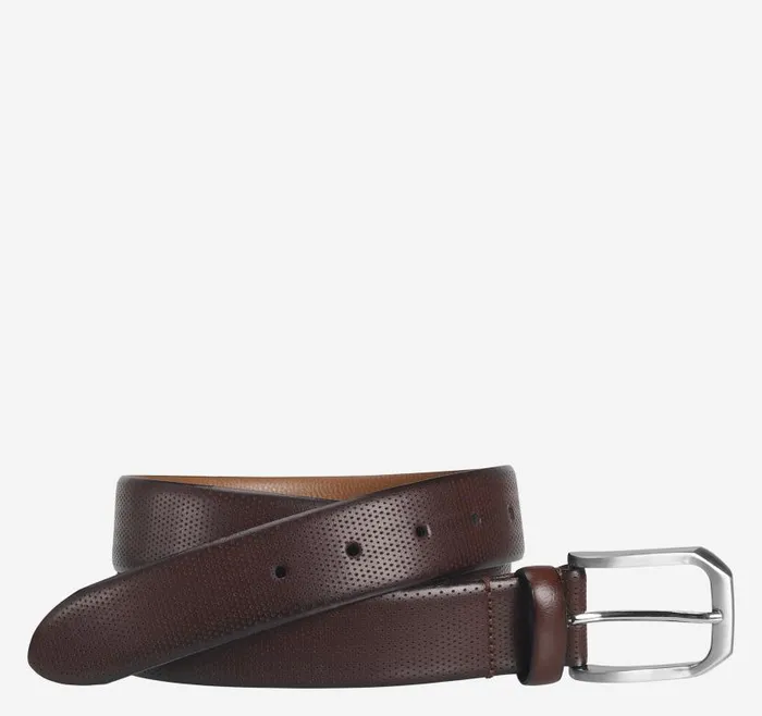 Men Johnston and Murphy Belts Micro Perf Belt Burgundy