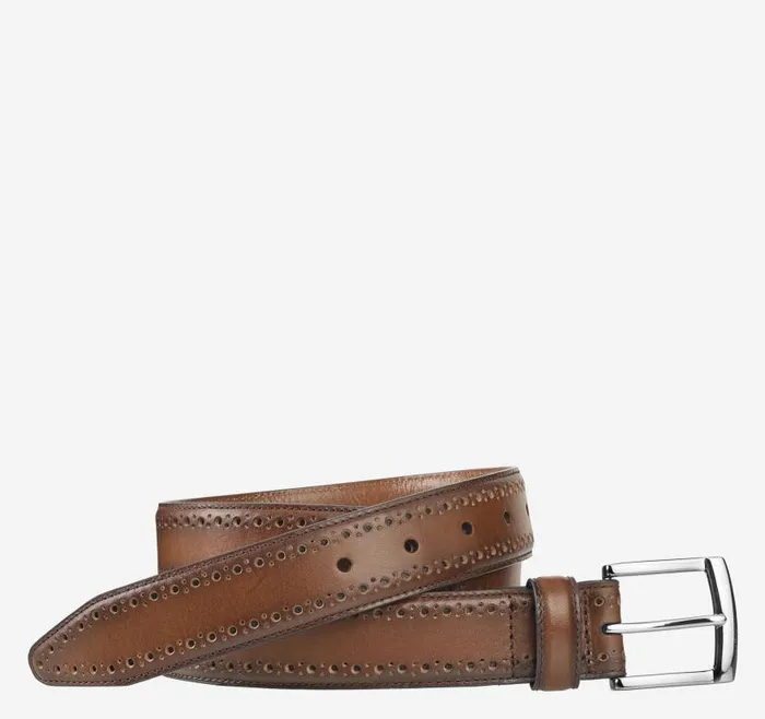 Men Johnston and Murphy Belts PerfedEdge Belt Tan