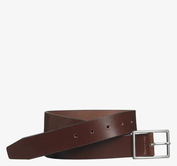 Men Johnston and Murphy Belts PolishedNickel Buckle Belt Brown