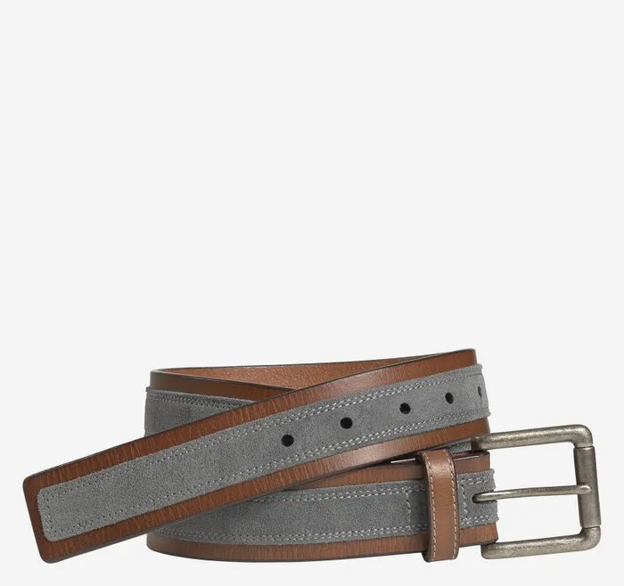 Men Johnston and Murphy Belts Suede Overlay Belt Browngray