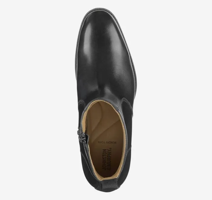 Men Johnston and Murphy Boots Lewis Zip Boot Black Full Grain Men Johnston and Murphy Boots Lewis Zip Boot Black Full Grain
