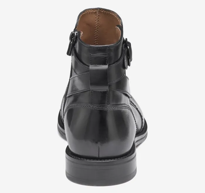 Men Johnston and Murphy Boots Meade Buckle Boot Black Italian Calfskin Men Johnston and Murphy Boots Meade Buckle Boot Black Italian Calfskin