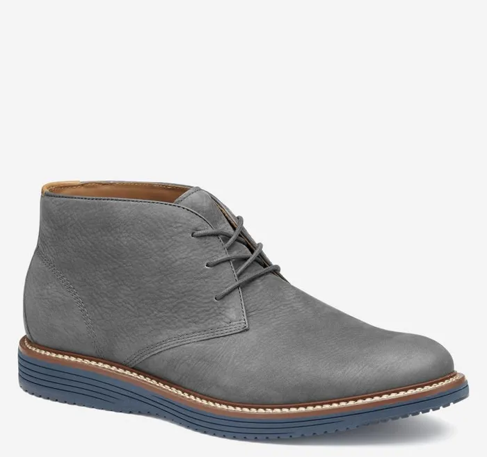 Men Johnston and Murphy Boots Upton Chukka Gray Nubuck