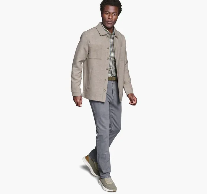 Men Johnston and Murphy Coats Jackets and Vests Heathered Shirt Jacket Tan Men Johnston and Murphy Coats Jackets and Vests Heathered Shirt Jacket Tan