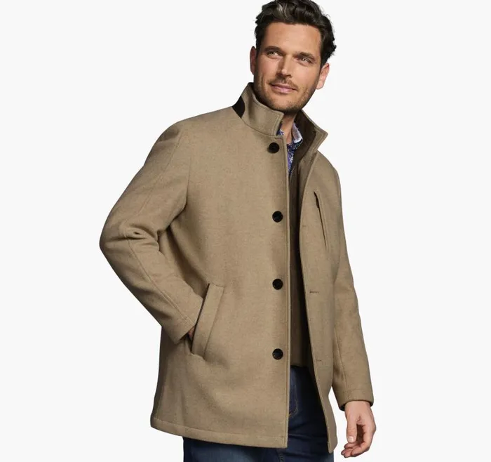 Men Johnston and Murphy Coats Jackets and Vests Upton Car Coat Camel