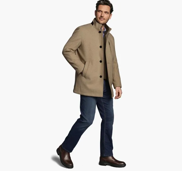 Men Johnston and Murphy Coats Jackets and Vests Upton Car Coat Camel