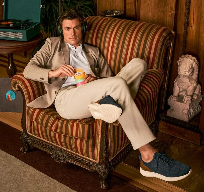 Men Johnston and Murphy LaceUps Amherst 20 Knit Plain Toe Navy Heathered Knit Men Johnston and Murphy LaceUps Amherst 20 Knit Plain Toe Navy Heathered Knit