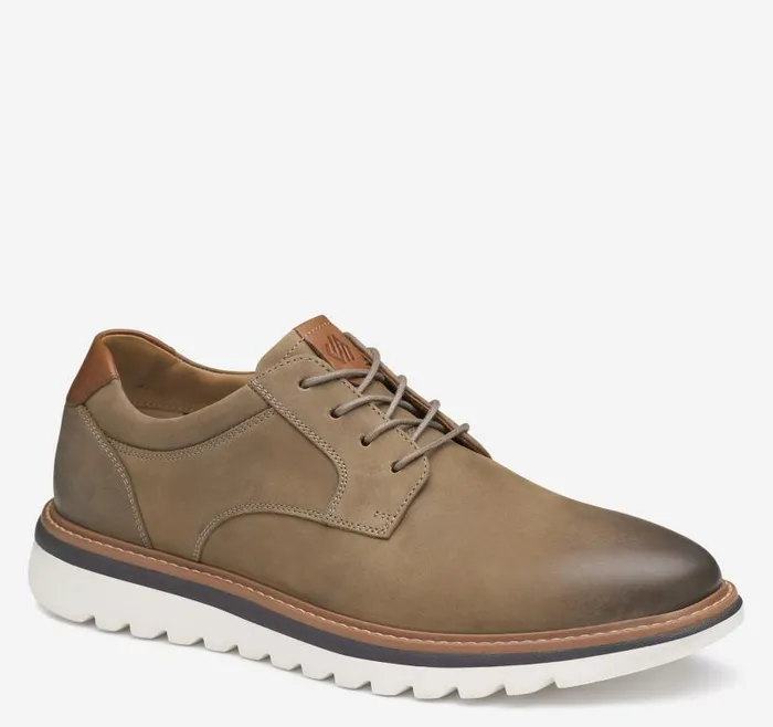 Men Johnston and Murphy LaceUps Braydon Plain Toe Dark Taupe Oiled Nubuck
