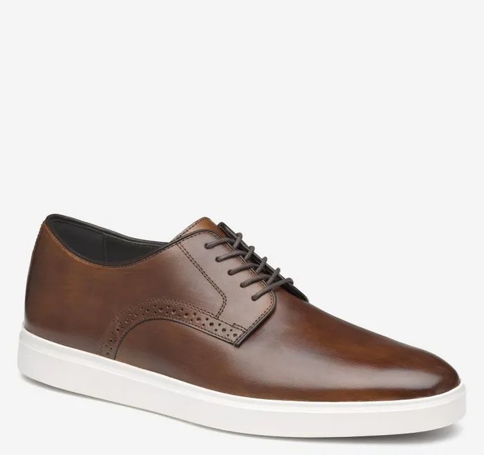 Men Johnston and Murphy LaceUps Brody Plain Toe Brown Handstained Full Grain