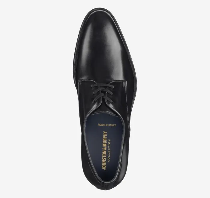 Men Johnston and Murphy LaceUps Flynch Plain Toe Black Italian Calfskin