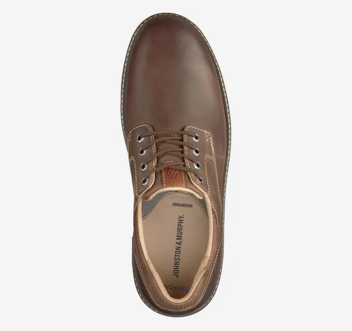 Men Johnston and Murphy LaceUps McGuffey Lug Plain Toe Tan Oiled Waterproof Full Grain