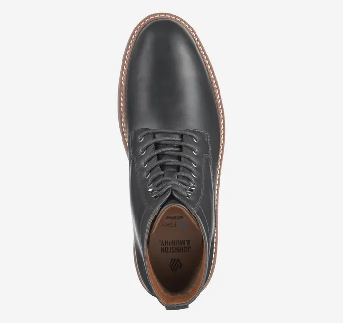 Men Johnston and Murphy LaceUps Upton Lug Plain Toe Boot Black Waterproof Full Grain Men Johnston and Murphy LaceUps Upton Lug Plain Toe Boot Black Waterproof Full Grain