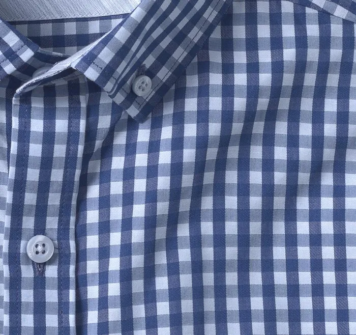 Men Johnston and Murphy Shirts ButtonCollar Premium Cotton Shirt Navyblue Gingham Men Johnston and Murphy Shirts ButtonCollar Premium Cotton Shirt Navyblue Gingham