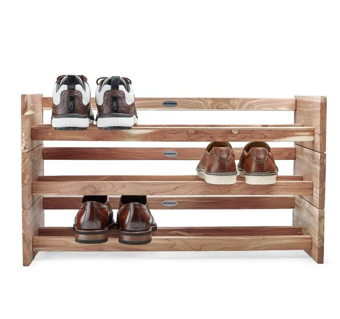Men Johnston and Murphy Shoe Care and Accessories Stacking Shoe Rack Cedar