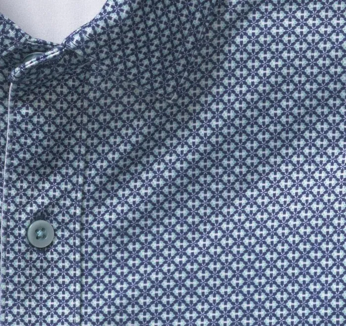 Men Johnston and Murphy ShortSleeve Shirts XC4 Performance Shirt Navymint Linked Flower Men Johnston and Murphy ShortSleeve Shirts XC4 Performance Shirt Navymint Linked Flower