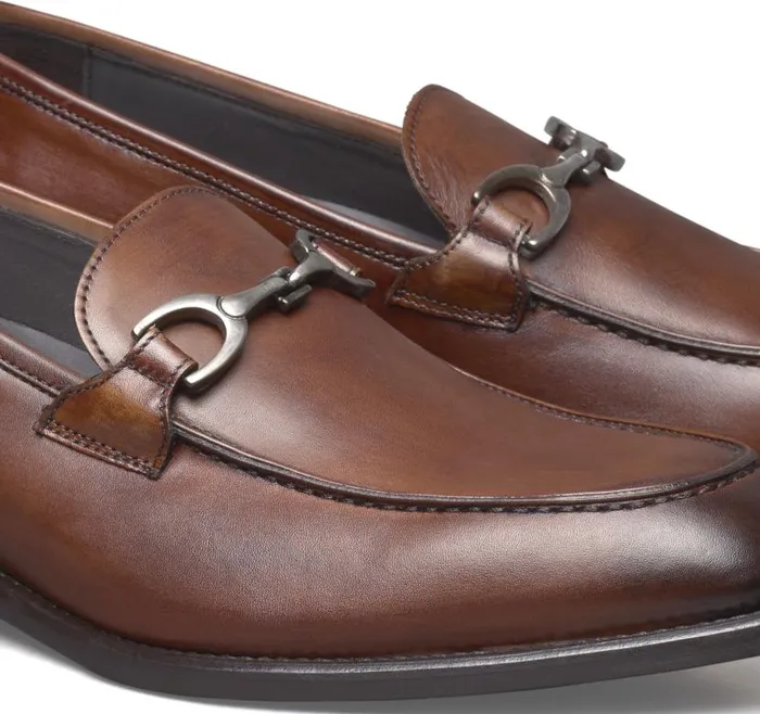 Men Johnston and Murphy SlipOns and Loafers Ellsworth Bit Loafer Brown Italian Calfskin Men Johnston and Murphy SlipOns and Loafers Ellsworth Bit Loafer Brown Italian Calfskin