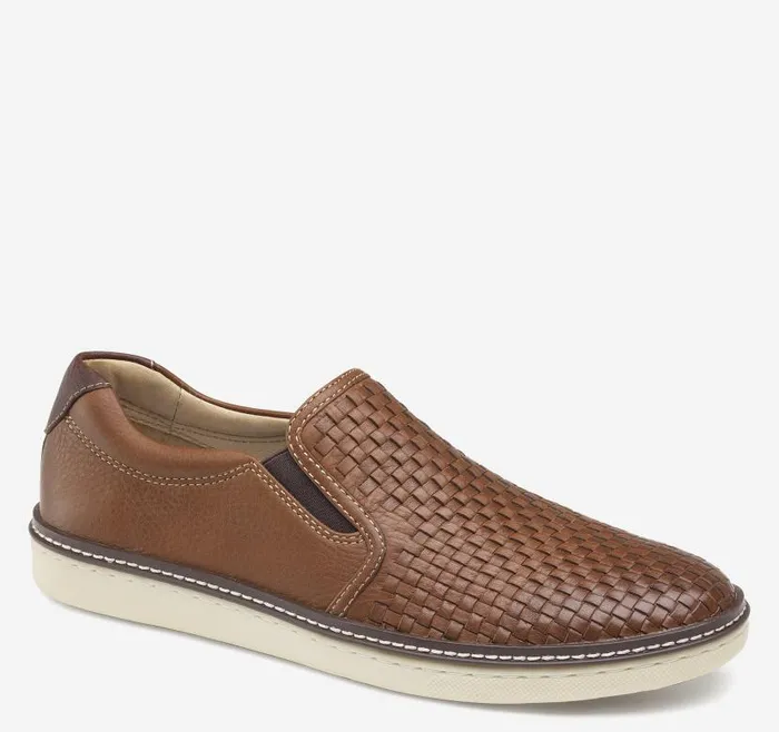 Men Johnston and Murphy SlipOns and Loafers McGuffey Woven SlipOn Tan Full Grain Leather Men Johnston and Murphy SlipOns and Loafers McGuffey Woven SlipOn Tan Full Grain Leather