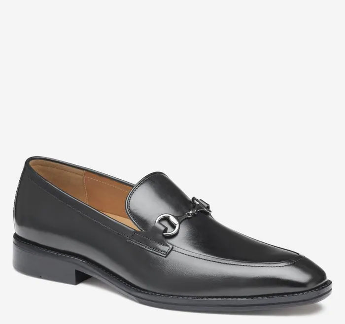 Men Johnston and Murphy SlipOns and Loafers Sullivan Bit Loafer Black Italian Calfskin
