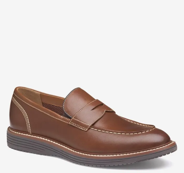 Men Johnston and Murphy SlipOns and Loafers Upton Penny Loafer Tan Full Grain