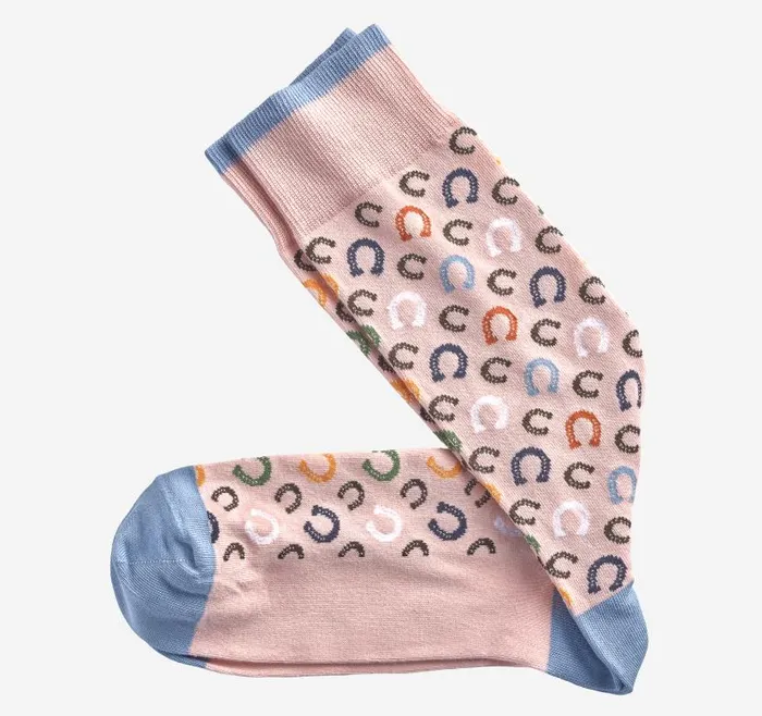 Men Johnston and Murphy Socks Novelty Socks Pink Horseshoe