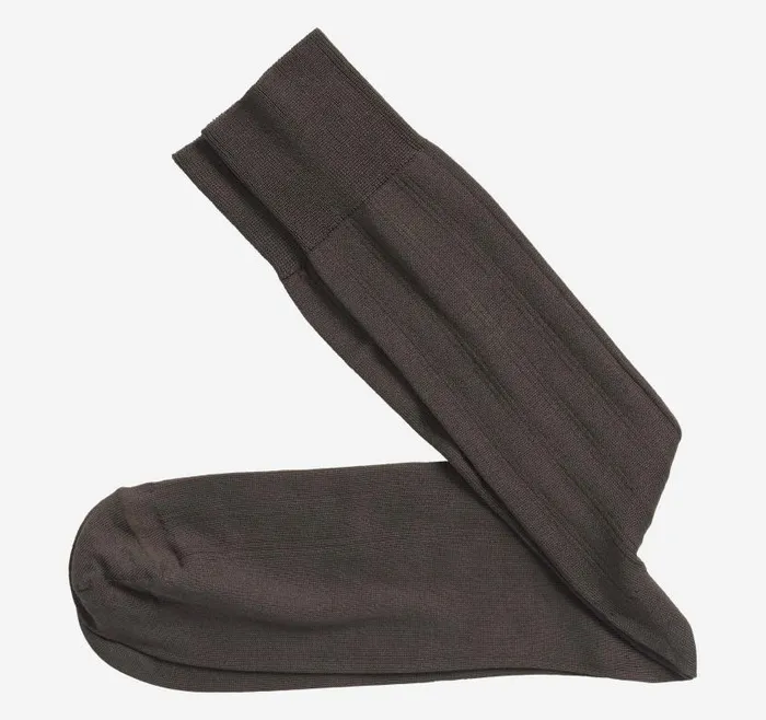 Men Johnston and Murphy Socks Pima Cotton Ribbed Socks Brown