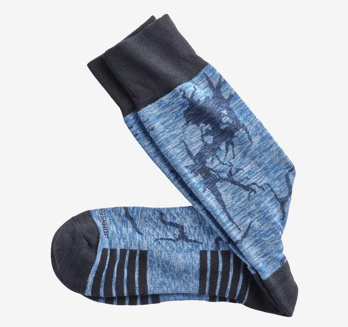Men Johnston and Murphy Socks Space Dye Socks Blue Crackle