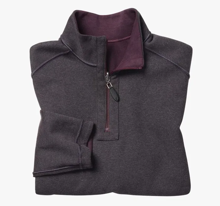 Men Johnston and Murphy Sweaters and Knits Reversible Solid QuarterZip Burgundycharcoal Men Johnston and Murphy Sweaters and Knits Reversible Solid QuarterZip Burgundycharcoal