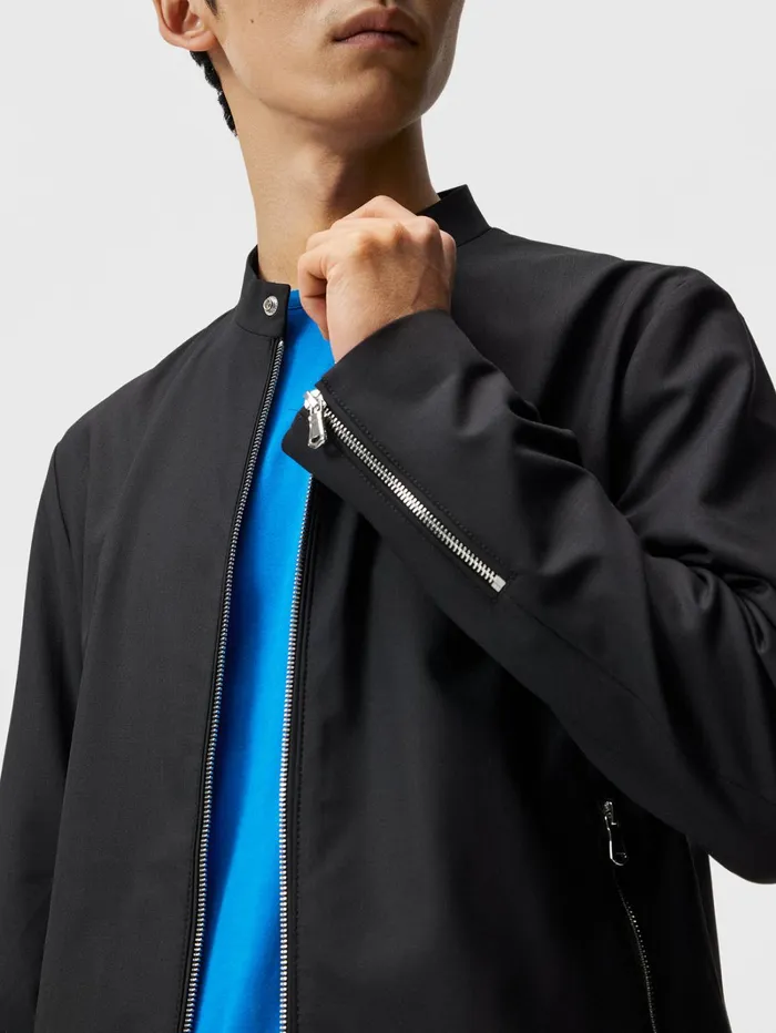 Men Josiah Biker Summer Wool Black JLindeberg Overshirts Men Josiah Biker Summer Wool Black JLindeberg Overshirts