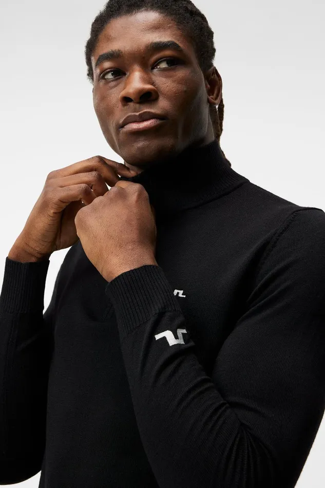 Men Kian Knitted Sweater Black JLindeberg Knitwear