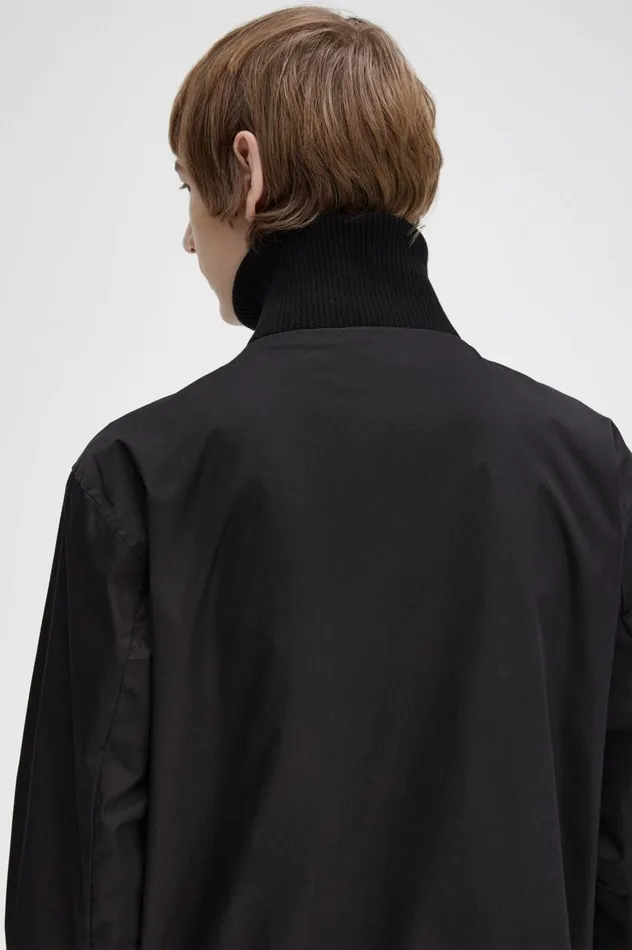 Men Knitted Rib Tennis Bomber Black Fred Perry Coats and Jackets Men Knitted Rib Tennis Bomber Black Fred Perry Coats and Jackets
