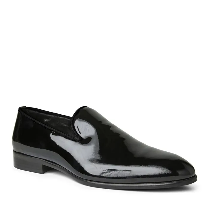 Men Loafers and Slipons Bruno Magli Danilo ALine Patent Leather Smoking SlipperBlack