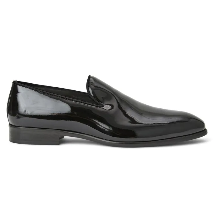 Men Loafers and Slipons Bruno Magli Danilo ALine Patent Leather Smoking SlipperBlack