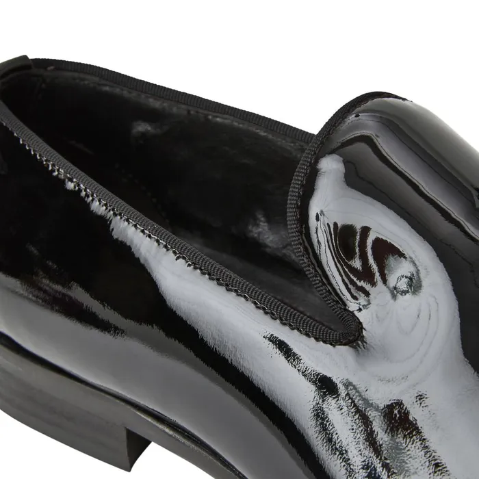 Men Loafers and Slipons Bruno Magli Danilo ALine Patent Leather Smoking SlipperBlack